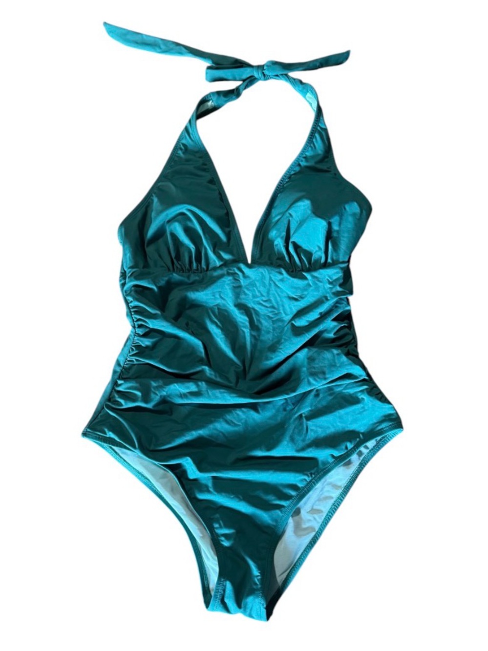 Cupshe Women’s Teal Halter One-Piece Swimsuit - Teal L